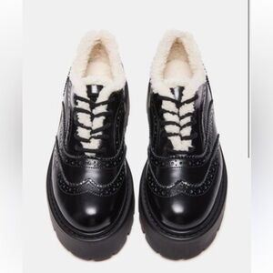 Brand New Steve Madden Rudi Faux Fur Lined Wingtip Platform Oxford| Size 8.5
